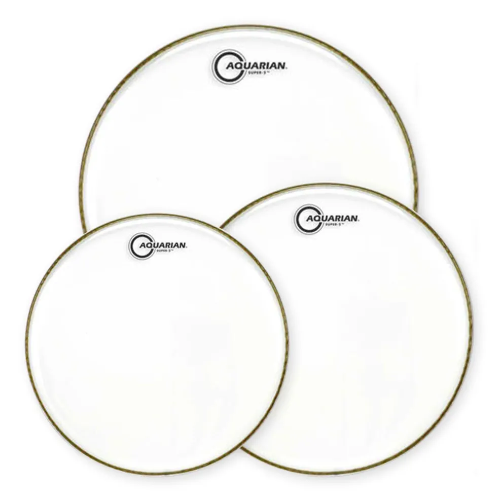 Aquarian S2-C Super-2 Tom Pack 10" 12" 16" - Clear