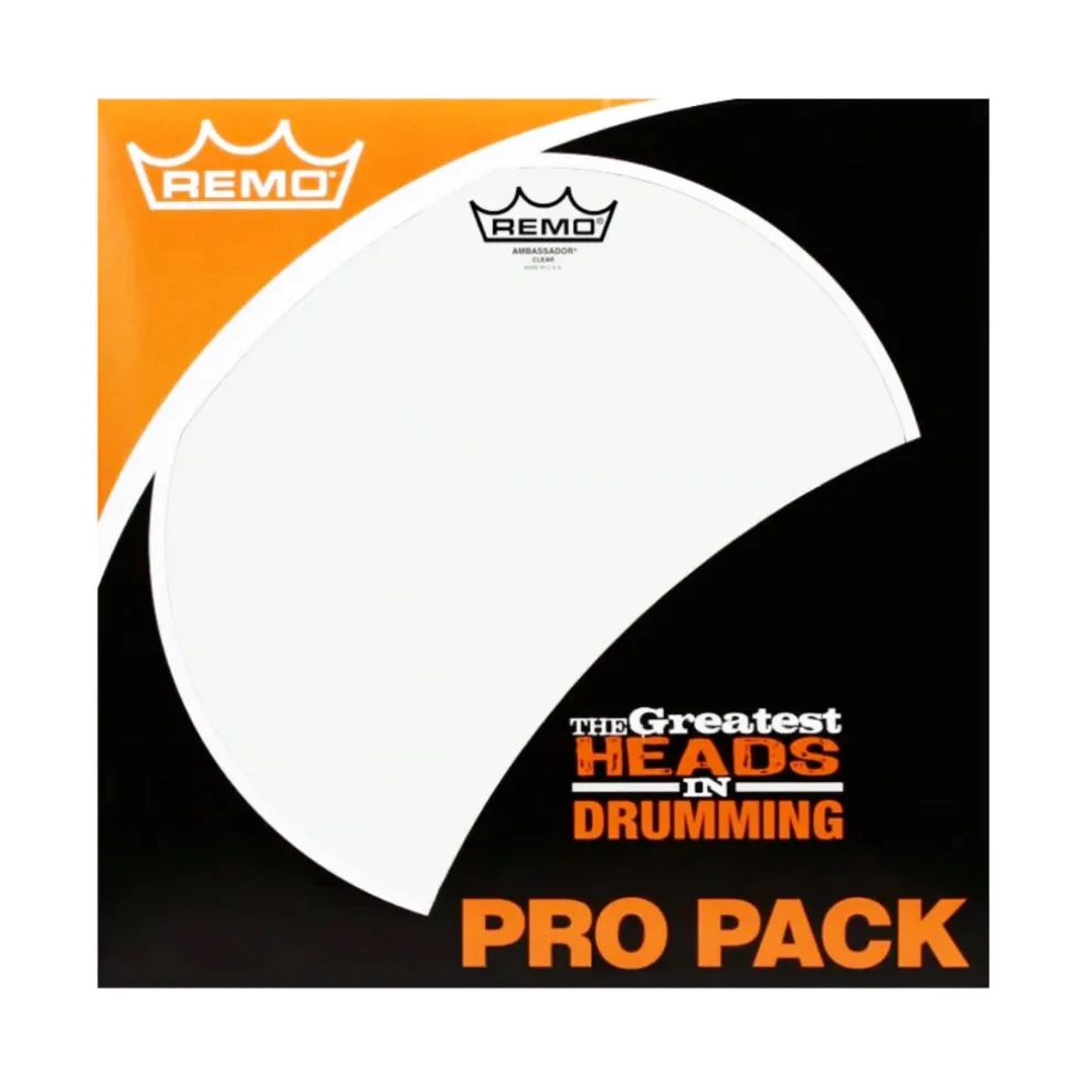 Remo Pro Pack Ambassador Clear 10" 12" 14" FREE 14'' SA Hazy Snare Side