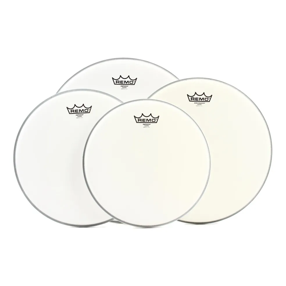Remo Pro Pack Emperor Coated 12" 13" 16" FREE 14'' Ambassador Coated
