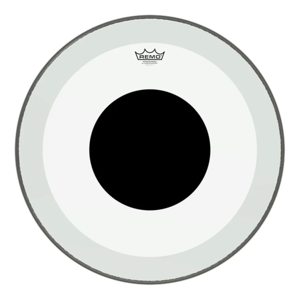 Remo 22" Powerstroke 3 Black Dot Clear