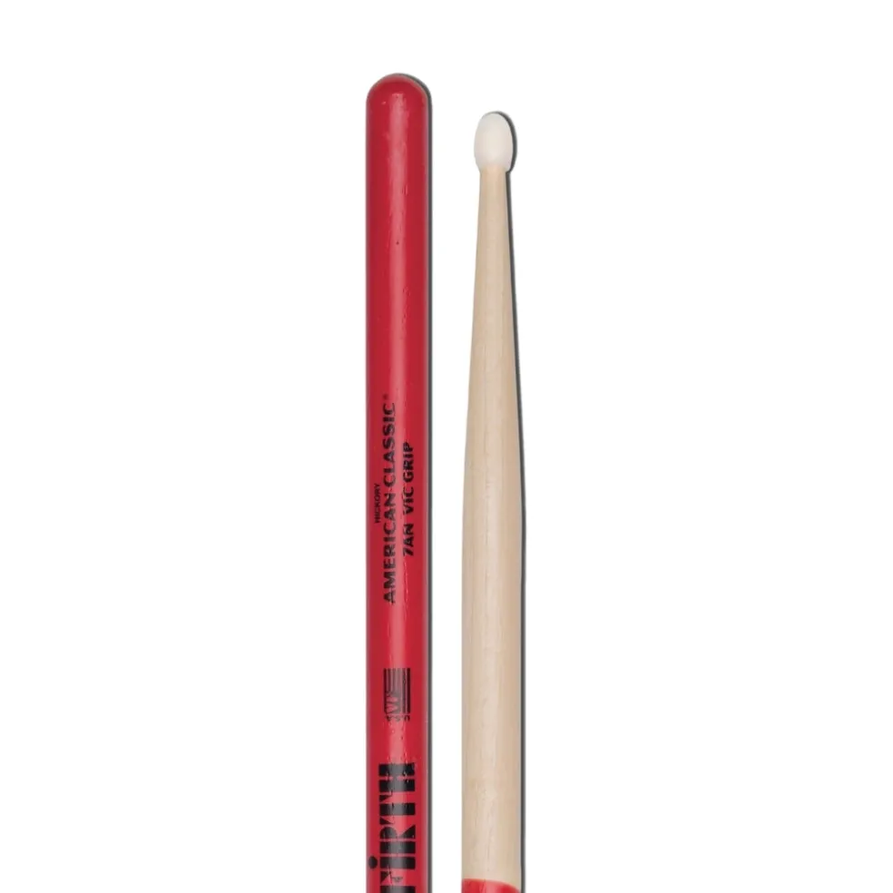 Vic Firth American Classic Drumsticks With Vic Grip - 7A - Nylon Tip